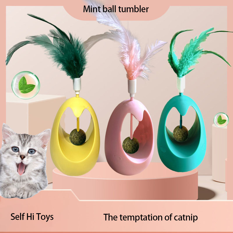 Healthy Snacks Food - 健康な猫用キャットニップインタラクティブボール、キャットニップタンブラー、猫用キャンディ、舐めるおやつ、猫用餌パズルおもちゃ、楽しいフードボール、スマートキャットトイ