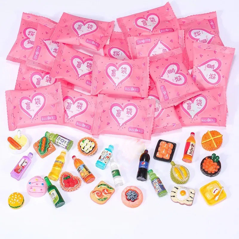 Food Snacks Drinks - ランダムスタイルバッグミニチュア食品玩具ミニモデルおもちゃシミュレーションスーパーマーケットスナックドリンクワインボトルジュエリー小さな装飾品