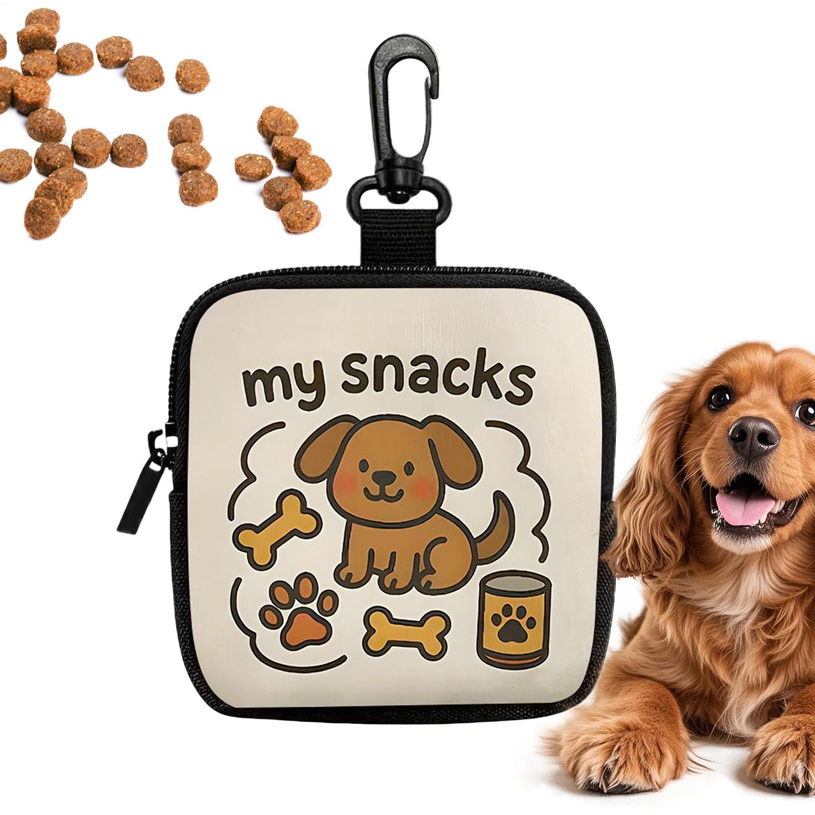 Food Snacks For Hiking - ポータブルドッグトリートバッグ子犬トレーニングスナックポーチペットフード収納ディスペンサークリップ付き屋外ウォーキングハイキングキャンプ用